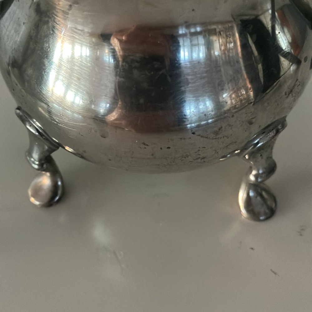 Vintage Stieff Pewter Colonial Williamsburg Silver Creamer and Sugar Set - Picture 10 of 13